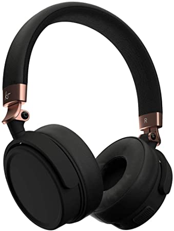 Kitsound Accent 60 Wireless Bluetooth Headphones, On Ear Headphones with Call Handling and Carry Pouch, Rose Gold