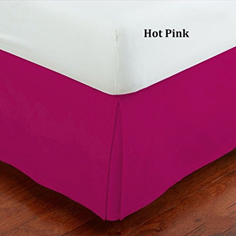 Fancy Collection King Size Easy Care Tailored Microfiber 14-inch Bed Skirt Solid Hot Pink