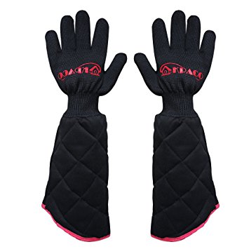 Revolutionary Multifunction Extreme Professional Heat Resistant Gloves,Kpaco Magic Oven Gloves Hot Gloves Barbecue Gloves,Flexible Heat Kitchen Gloves and Flame Cut Resistant Gloves (PAIR) - Black