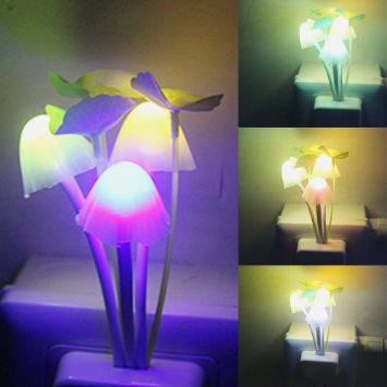 iTimo Color Changing Led Wall Night Lights Mushroom Plants Style Sensor Lamp for Kids Sleeping