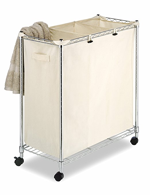 Whitmor 6056-545-HD Supreme Laundry Sorter, Chrome and Canvas