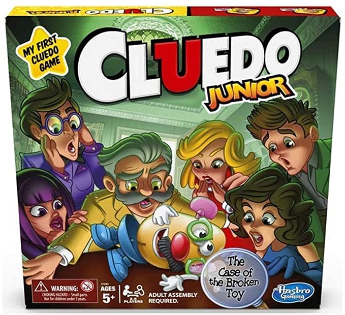 Clue Junior Board Game for Kids Ages 5 and Up, Case of the Broken Toy, Classic Mystery Game for 2-6 Players