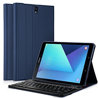 KuGi Samsung Galaxy Tab S3 9.7 Keyboard case,Ultra-thin Detachable Bluetooth Keyboard Stand Portfolio Case / Cove for Samsung Galaxy Tab S3 9.7-Inch Tablet w/ S Pen SM-T820 / T825 (Blue)