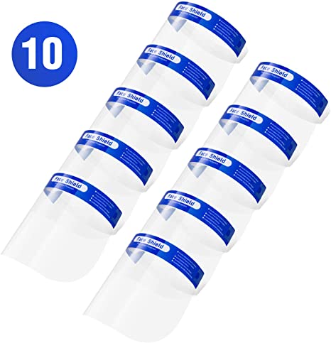Reusable Safety Face Shield, 10 Pack