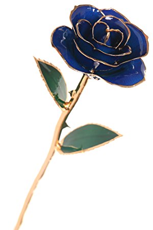 DuraRose® Authentic Rose With Long Stem Dipped In 24k Gold, With "STAND" And "LOVE CARD" - Best Gift For Loves Ones. Ideal For Valentine's Day, Mother's Day, Anniversary, Birthday