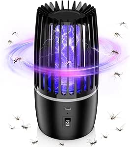 Mosquito Killer Lamp, Electric Fly Catcher,USB Rechargeable 2 in 1 Portable Bug Zapper with UV Lamp and Night Light, 360° Attract Zap Flying Insect for Indoor Outdoor Trip Camping