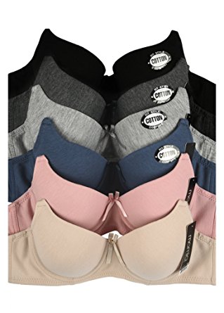 Women's Basic Plain Bras (Packs of 6) - Various Styles