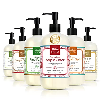 Life Is Pure Liquid Hand Soap, Seasonal Scents Variety Pack, Natural & Sustainable, 12.5 fl oz - Pack of 6