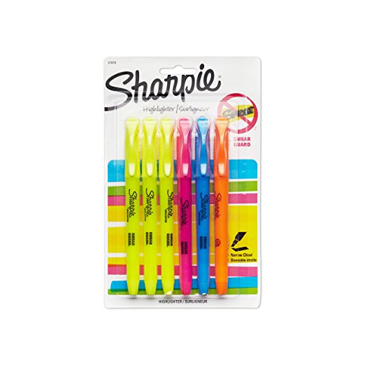 Sharpie Accent Pocket-Style Highlighters, 6 Colored Highlighters (27876PP)