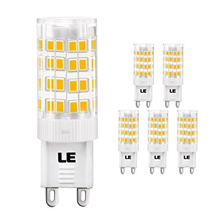 LE 5 Pack G9 LED Light Bulbs, 50W Halogen Bulbs Equivalent, 5W, 360° Beam Angle, 340lm, SMD 2835, Omni Directional, Daylight White, 5000K, Corn Light Bulb