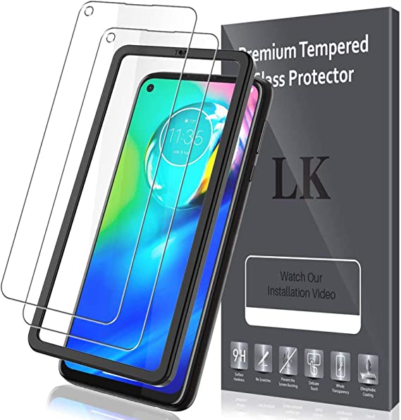 LK [2 Pack] Screen Protector for Motorola Moto G Power Tempered Glass [Easy Frame Installation] 9H hardness, Anti-Scratch, Case Friendly