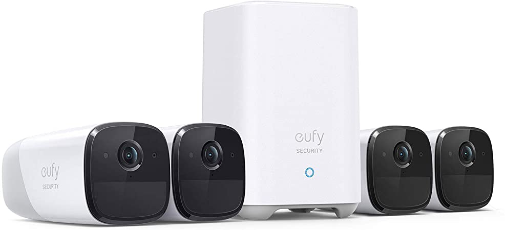 eufy Security, eufyCam 2 Pro Wireless Home Security Camera System, 4-Cam Kit, HomeKit Compatibility, 2K Resolution, 365-Day Battery Life, No Monthly Fee