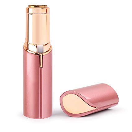 Facial Hair Removal for Women, Elenest Painless Facial Epilator with LED Light USB Charging Cable for Face Lip Chin and Cheek Hair (Rose Gold)