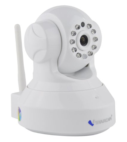 VStarcam C7837WIP White HD WPS Encryption Wireless Wifi with P/T SD Card Slot&IR Cut onvif 2.0 IP Camera