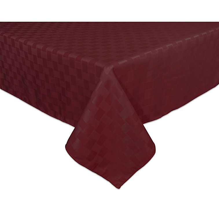 Bardwil Reflections Spill Proof Oblong / Rectangle Tablecloth, 52-Inch x 70-Inch, Merlot