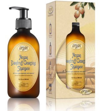 Dandruff Cleansing Argan Hair Shampoo - Exclusive Herbal Oils Blend Sulfate & Paraben Free - Deeply Cleanses Flake Residues, Nourishes & Promotes Healthy Hair