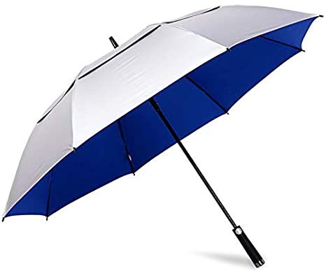 Prospo 68inch Golf Umbrella UV Protection Extra Large Oversized Heavy Duty Stick Umbrellas Auto Open Double Canopy Vented Sun Rain Umbrella Windproof