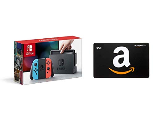 Nintendo Switch Neon   $50 Amazon.ca gift card
