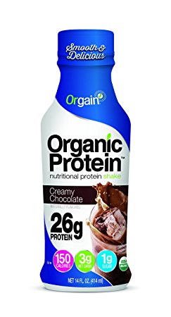 Orgain Organic 26g Protein Shake, Creamy Chocolate Fudge, 14 Ounce, 12 Count