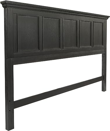 Office Star OSP Home Furnishings Farmhouse Basics King Headboard Only, Rustic Black Finish