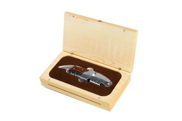 Sun Joyful High-end Handmade Environmental Materials Effortless Stainless Steelmetal Corkscrew with Deluxe Wooden Gift Box