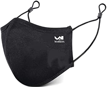 Face Mask Washable Reusable Adjustable Cloth Black