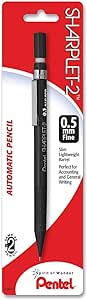 Pentel Sharplet-2 Automatic Pencil, 0.5mm, Black, 1 Pack (A125BP-K6)