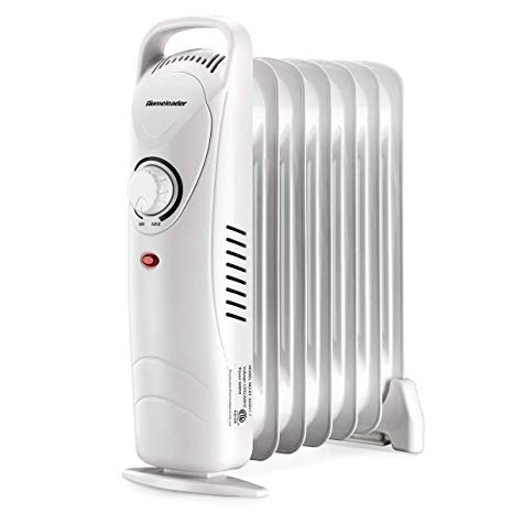 Homeleader Oil Filled Radiator Heater, Overheating Protection, Portable Compact Mini Heater for Home and Office, Space Heater with Thermostat Control, Radiator Heater Space Heater, DF-600H1-7