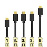 Tronsmart 5 Pack Durable Premium 20AWG Charge Micro USB Cable for Samsung Nexus LG Motorola and More Black 1ft x 133ft x 36ft x 1