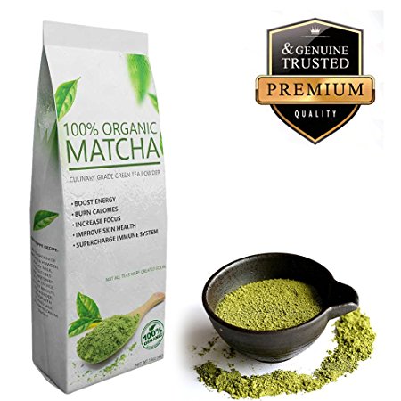 Select Matcha (16oz) Premium Certified Organic, Pure Matcha Green Tea Powder, Improves Mental Focus, Natural Weight Loss Helper, Great Tasting