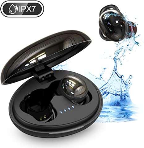 Wireless Earbuds, GRDE Bluetooth Headphones in Ear Wireless Earphones IPX7 Waterproof with Hi-Fi Stereo Sound CVC8.0 Noise Canceling Wireless Headsets with USB-C 35H Playtime Charging Case for Sports