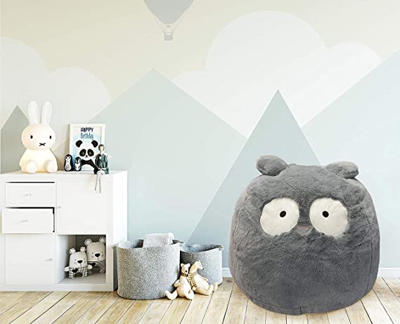 Beanbag For Kids: Soft And Comfortable Stuffed Bean Bag Chair For The Nursery, Cute Animal Design For Boys And Girls, Lux Plush Fabric, For Children Of All Ages 30’’ x 30’’ x 20’’ (Owl)