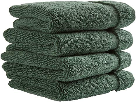 Rivet HygroCotton Cotton Washcloth Set, Set of 4, Pine