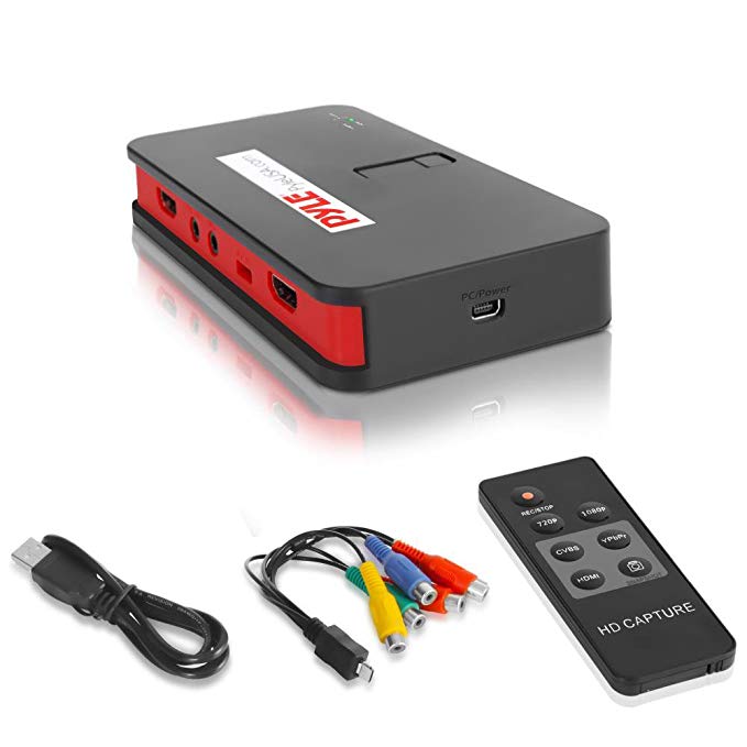 Capture Card Video Recording System - AV Game Recorder Converter, Full HD 1080P Digital Media File Creation System w/HDMI Support, Audio for USB, SD, PC, DVD, PS4, PS3, Xbox One, Xbox 360, Wii - Pyle