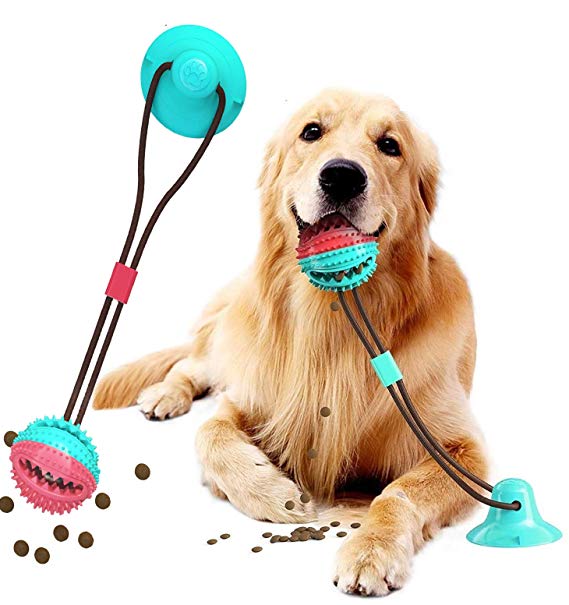 Suction Cup Dog Toy, Upgraded Dog Chew Toy Molar Bite Interactive Dog Toys, Helps Dog Teeth Cleaning