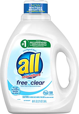 All Liquid Laundry Detergent, Free Clear for Sensitive Skin, 58 Loads, 88 Fluid Ounce