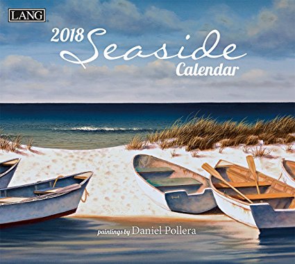 LANG - 2018 Wall Calendar - "Seaside" - Artwork By Daniel Pollera ´ - 12 Month - Open, 13 3/8" X 24"