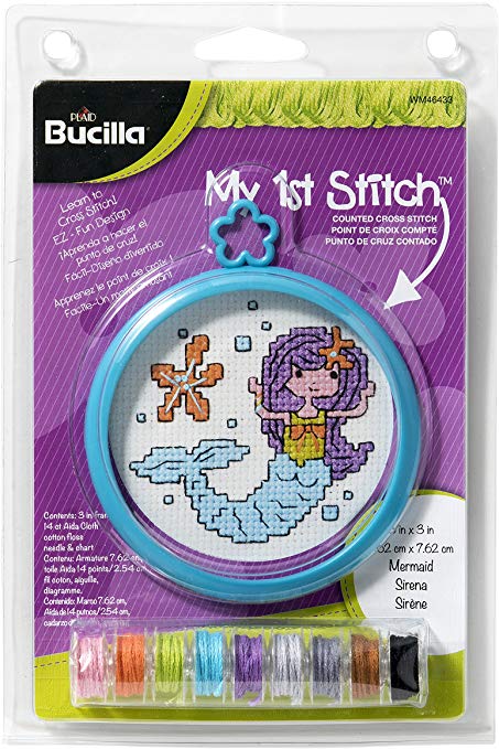Bucilla WM46433 Mermaid Cross Stitch Kit