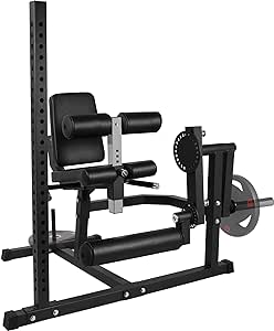 Signature Fitness Leg Extension and Curl Machine, Adjustable Plate Loaded Lower Body Special Leg Machine with Squat Rack, Exercise Leg Muscles, Hamstring Curl Machine, Home Gym Weight Machine