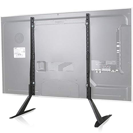 suptek Universal Table Desk Pedestal TV Bracket Stand Mount Tabletop Screen Monitor Riser for LCD Flat Screen TV Fits 22" to 65" Black(ML1760)