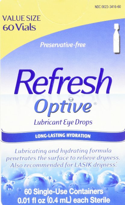 Allergan Optive Sensitive Preservative-Free Lubricant Eye Drops 60 Count