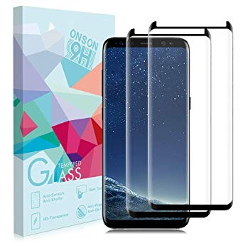 Samsung Galaxy S8 Screen Protector, [2-Pack][HD Clear][9H Hardness][Anti-Bubble] Tempered Glass Screen Protector Compatible with Samsung Galaxy S8