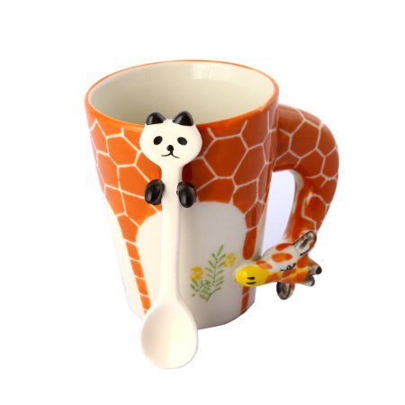 Homee Hand-Painted Ceramic Cups Giraffe Style