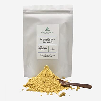 Organic Fermented (White Gold) Turmeric Powder Blend by Holistic Bin for Powerful Anti Inflammatory Support