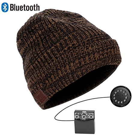 Zibaar Latest Bluetoth V4.1 Bluetooth Headphone Beanie Wireless Bluetooth Hat Combined with Removable Headset; Hands Free Talking