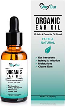 Natural Mullein Ear Wax Removal & Cleaner | Pain & Earache Relieving Drops | Earwax Softener, Moisturizer & Odor Remover for Tinnitus, Itching, Ringing, Infections & Clogged Ears