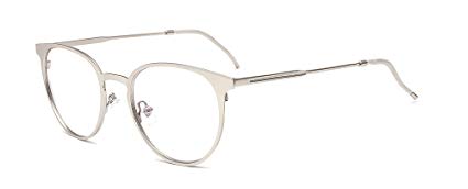 ALWAYSUV Vintage Metal Frame Aviator Clear Lens Glasses Optical Prescription Glasses Frame