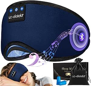 Schlafmaske mit Kopfhörer Seitenschläfer Schlafmaske Bluetooth Waschbar Lichtblockierende Schlafbrille mit Mikrofon für Reisen/Nickerchen/Yoga/Meditation/Schlafen