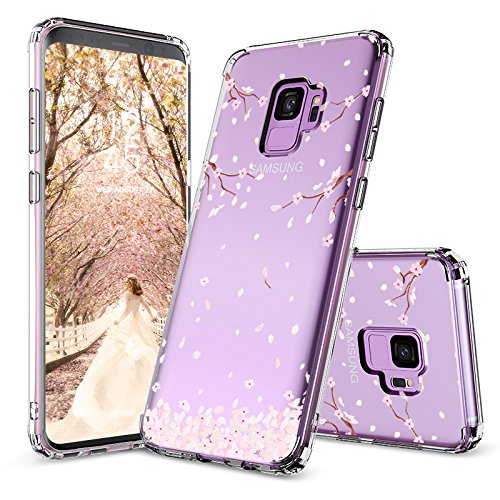 Galaxy S9 Case, Galaxy S9 Case for Girls, MOSNOVO Cherry Blossom Floral Printed Flower Pattern Clear Design Transparent Case with TPU Gel Bumper Protective Case Cover for Samsung Galaxy S9 (2018)