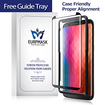 Galaxy S8 Plus Screen Protector, [Case Friendly]with[Free Guide Tray] EURPMASK Samsung Galaxy S8 Plus Clear Tempered Glass Screen Protector, [Easy Install][Anti Scratch][High Definition][Bubble Free]
